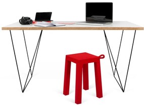 Tavolo da lavoro bianco con gambe nere , 140 x 75 cm Flow - TemaHome