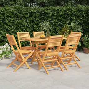 Set Da Pranzo Da Giardino 7 Pz İn Legno Massello Di Teak /