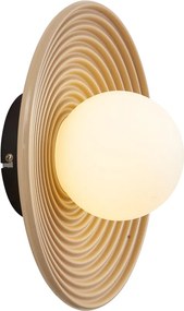 Plafoniera retrò beige con vetro opale - Lila