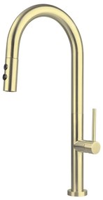 Deante BQO_R72M - Rubinetto lavello con doccetta estraibile OLFATO pettinato oro