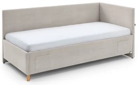 Letto da bambini con sponde beige imbottito con contenitore con rete inclusa 90x200 cm Cool – Meise Möbel