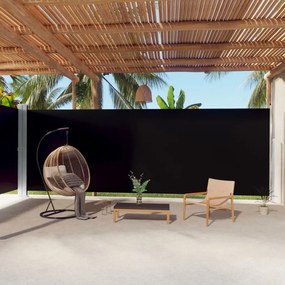 Tenda Da Sole Laterale Retrattile Nera 220x1000 Cm /