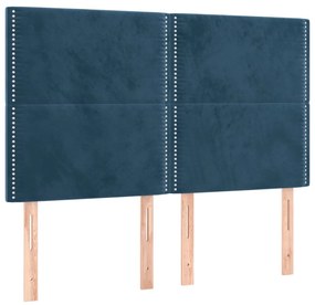 Testiere 4 pz blu scuro 72x5x78/88 cm in velluto