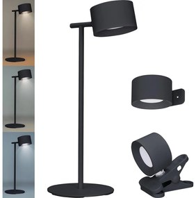 Solight WO68-B-LED Lampada ricaricabile dimmerabile 3in1 LED/4W/2000 mAh 3000/4000/6500K nero