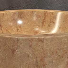 Lavabo design rotondo in marmo rosso diametro 40cm | Litos-TR40 - KAMALU