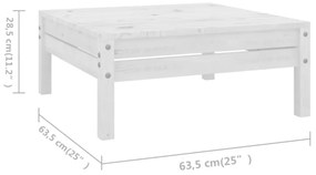 Set Salotto da Giardino 7 pz in Legno Massello di Pino Bianco