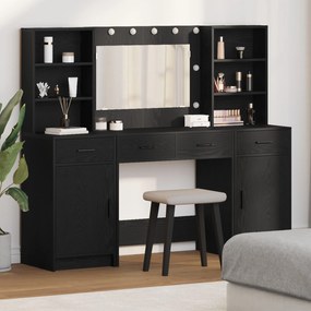Set da trucco 3 pezzi in legno ingegnerizzato nero