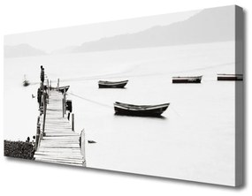 Stampa quadro su tela Architettura del ponte della barca 100x50 cm
