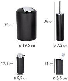 WENKO 24078800 - Set CALVO 6,5x13 cm nero/cromo lucido