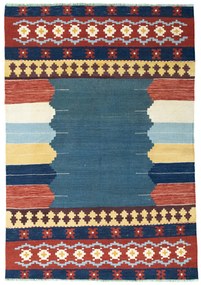 Kilim Tappeto persiano 130 x 190 Blu (Iran) Tessuto A Mano