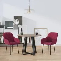 Sedie da Pranzo 2 pz Rosso Vino in Velluto cod mxl 23574