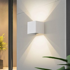 Lindby Smart LED applique da esterni Dara, 10 cm, bianco, CCT Tuya Dara Lindby, dimmerabile, Bianco / Opale, Plastica, Moderno