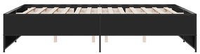 Giroletto nero 160x200 cm in legno multistrato e metallo