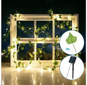 Aigostar - Catena solare LED 50xLED/7m IP65 bianco caldo ivy