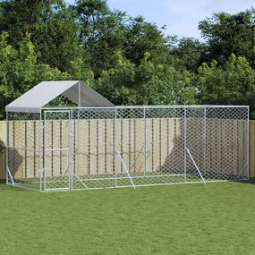 Cuccia Cani Da Esterno Tetto Argento 6x2x2,5 M Acciaio Zincato /