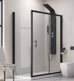 Cabina doccia 100x80 cm telaio nero e anta scorrevole KFN5000S - KAMALU