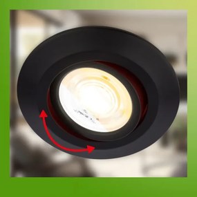 Briloner 7587035 - SET 3x LED plafoniera da incasso per bagno KLIRA 1xLED/4,9W/230V IP23 nera