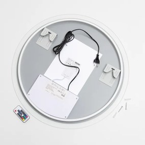 Brilagi-LED RGBW dimmerabile, specchio riscaldato con retroilluminazione CLARA PRO 19W/230V Ø 60 cm IP44 + telecomando