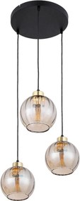Lampadario LED a sospensione su cavo DEVI 3xE27/15W/230V nero/beige fumé