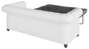 Divano letto bianco in similpelle 203 cm York - Ropez