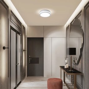 Brilagi - Lampada da esterno con sensore BENE LED/18W/230V diam. 21,5 cm bianco IP54