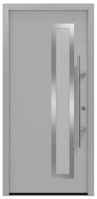 Portoncino d'ingresso HORMANN Iso Pro Secur 730s con vetro L 80 x H 210 cm in acciaio grigio, apertura tirare a sinistra