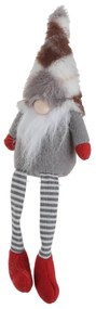 Gnomo Natale gambemolli 30 cm rombi grigio