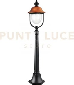 Paletto venezia nero e rame 1 luce attacco e27 ip44 25x118cm