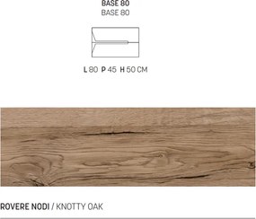 Mobile bagno con 2 cassetti HAITI 80 cm Rovere Nodi