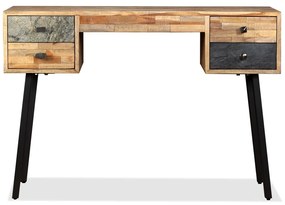 Scrivania in legno massello di teak rigenerato 110x50x76 cm