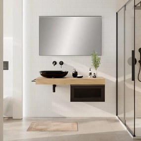 Mobile da bagno sospeso Star L 60.3 x H 30 x P 46 cm rovere oak, 1 cassetto dotato di illuminazione a LED