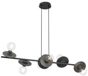 Lampadario a sospensione con filo TOKEN 6xE27/15W/230V nero