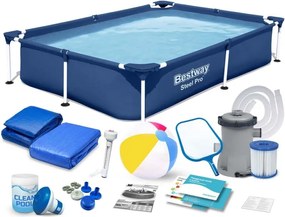 Piscina rettangolare con struttura 221x150x43 cm 16 in 1 Bestway 56401N