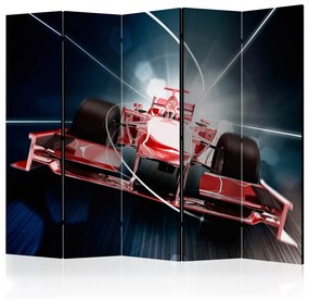Paravento Velocità e dinamica - Formula 1 II (5 pezzi) - Auto rossa
