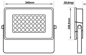 Proiettore LED 150W IP65, 120lm/W Colore  Bianco Naturale 4.000K