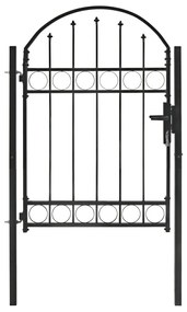 Cancello Per Recinzione Ad Arco İn Acciaio 100x125 Cm Nero /