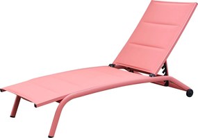 FELES - lettino da giardino impilabile in alluminio e textilene imbottito