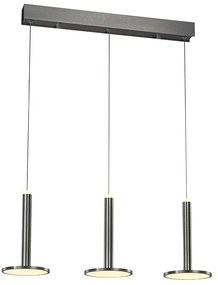 Lampadario Sospensione Mod Tua Metallo Lgp Nichel 3 Led 27W Doppia Emissione