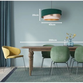 Duolla - Lampadario a sospensione con filo KOBO 1xE27/15W/230V diametro 45 cm verde/oro rosa/color crema