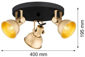 Argon 6243 - Faretto LENORA 3xE14/7W/230V oro/nero