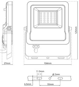 Faro proiettore LED RGB 10W IP65 con Telecomando - Bianco Colore RGB