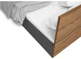 Letto matrimoniale nero con contenitore e griglia 160x200 cm Malta - Marckeric