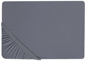 Lenzuolo con angoli cotone grigio scuro 90 x 200 cm JANBU Beliani