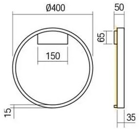 Redo 01-2819 - Applique a LED dimmerabile FEBE LED/24W/230V nero