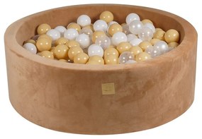 Piscina di palline marrone chiaro in velluto ø 90x30 cm Montessori – Meowbaby