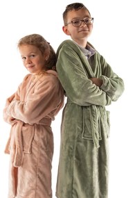 Accappatoio per bambini verde in micropile Delux – Tiseco Home Studio