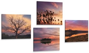 Set di quadri – Natura piena di colori romantici