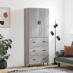 Credenza grigio sonoma 69,5x34x180 cm in legno multistrato