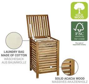 Cesta per il bucato colore naturale scuro in legno 56 l Fondi – Wenko