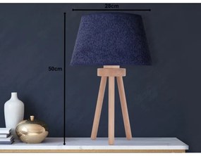 Duolla - Lampada da tavolo BOUCLE 1xE27/15W/230V diametro 28 cm blu/legno